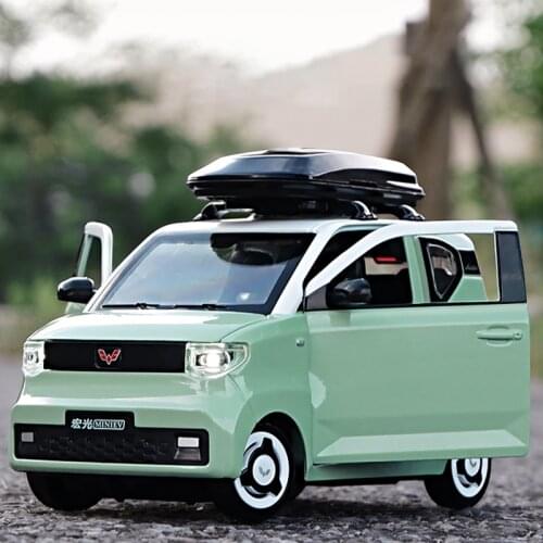 1:24 Toy Car WuLing MINI EV Diecast Alloy Metal Car Model for Model Pull Back Car Toy Vehicles Miniature Scale Birthday gift
