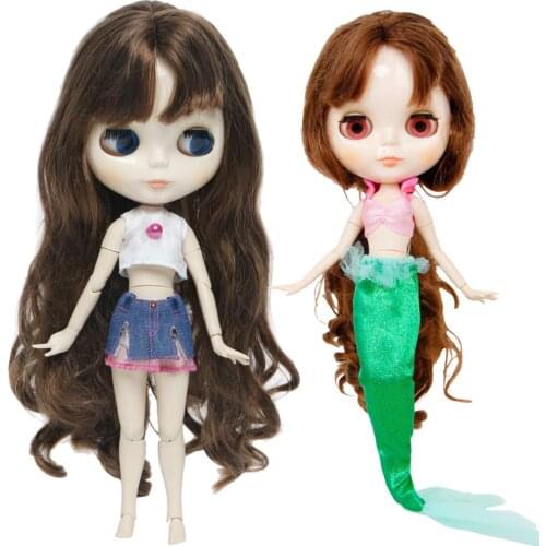 2 Sets/Lot Outfit Fairy Tale Mermaid Tail Daily Casual Wear Shirt Dress Clothes for Blythe Doll for Kurhn Doll Accessories Toy