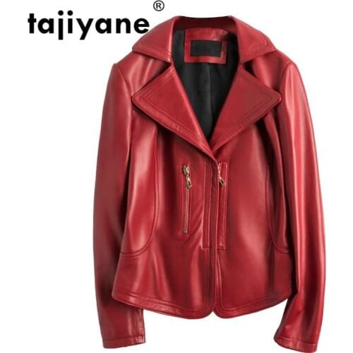 Spring Real Autumn Genuine Leather Jacket Women Clothes 2021 Sheepskin Coat Female Jacket Korean Vintage Short Red Tops ZT3983