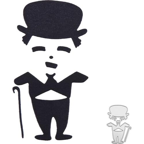 Cute comedy character Chaplin Metal Cutting Die For DIY Embossing Paper Photo Album Gift Cards Making Scrapbooking Craft New Die