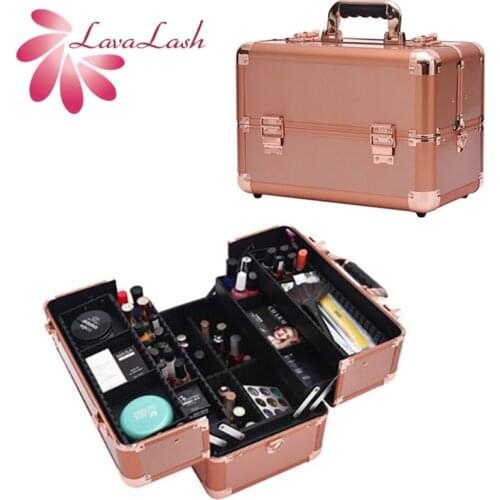Multifunctional Cosmetic Case large With Dividers Make up Bag Hand-held Makeup Tool Kit Box Cosmetics Storage Case Toiletry Bag