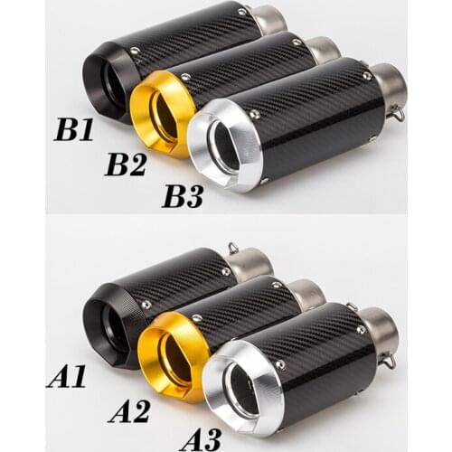 Motorcycle 51mm Racing Short Exhaust Muffler Pipe Carbon Fiber with Removable DB Killer for Universal Motorbike Street Bike