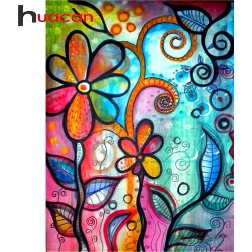 Huacan 5d DIY Diamond Painting Cross Stitch Flower Mosaic Diamond Embroidery Complete Kit Full Square Cartoon Needlework