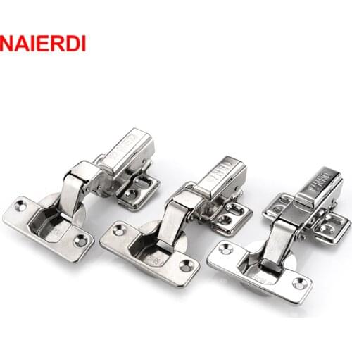 NAIERDI S Series 304 Stainless Steel Hydraulic Hinge Pure Copper Damper Buffer Cabinet Hinges Cupboard Door Hinges Soft Close