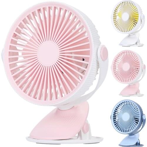 USB Charging Desk Fan 360 Degree Rotation Clip-on Cooling Fan 3 level wind speed switchable Suitable for home office study etc