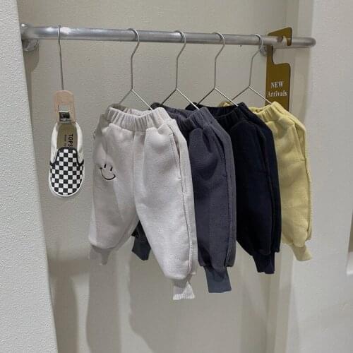 2021 new winter childrens sports pants men and women baby plus velvet thick casual warm trousers