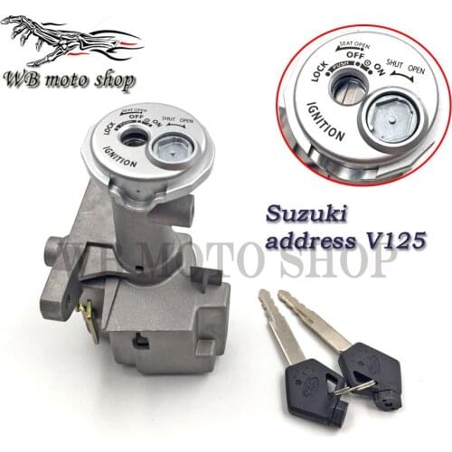 Motorcycle scooter ignition switch power door lock set for Suzuki Address V125 G V125S Theft proof magnetic cover front lock
