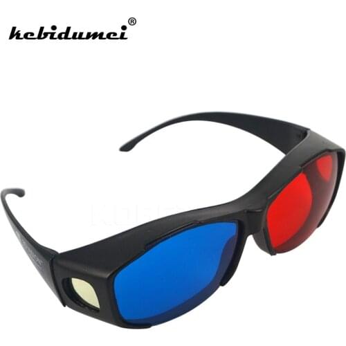 Kebidumei Plastic glasses Red Blue 3D Glasses Framed 3D Vision Glasses for Game Stereo Movie Dimensional Anaglyph Glasses