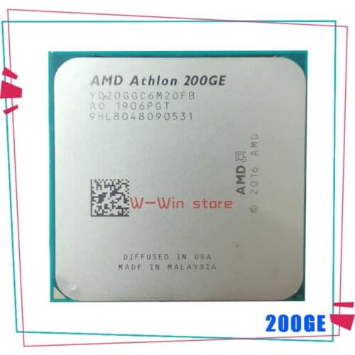 AMD Athlon 200GE X2 200GE 3.2 GHz Dual-Core Quad-Thread CPU Processor YD200GC6M2OFB Socket AM4