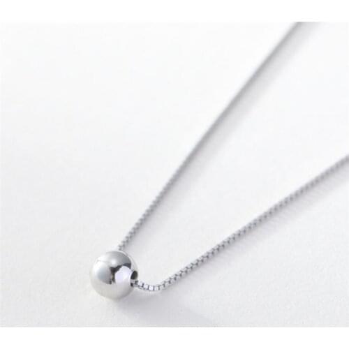 Simple Literary Ball Fresh Pendant 925 Sterling Silver Clavicle Chain Temperament Trendy Female Necklace SNE203