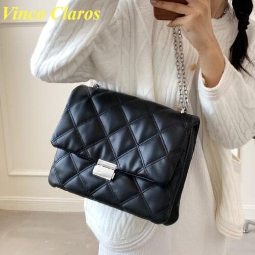 Luxury Brand Handbags Chains Diamond Lattice Purses Crossbody Bags for Women Shoulder Bag Fashion Big Sac A Main Bolsa Girls