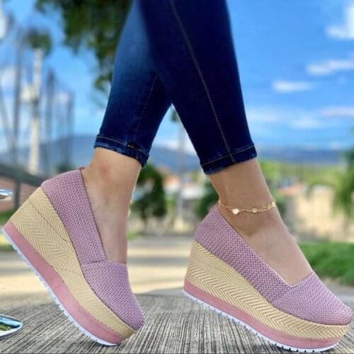 New Female Flat Shoes Summer Vulcanized Shoes Solid Thick Bottom Womens Sandals Fashion Casual Woven Style Women Shoes