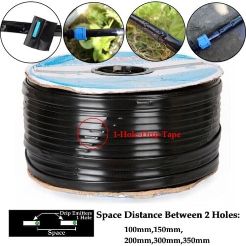 1000M/Roll Wholesale 16mm Micro 1 Hole Irrigation System Drip Tape Space Distance 100~400mm Greenhouse Watering Patch Tape Hose