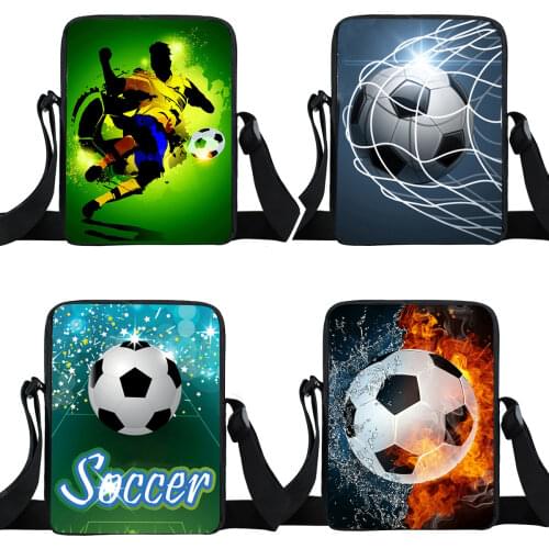 Footbally / Soccerly Print Crossbody Bags Children Handbag Boys Mini Messenger Bag Kids Bookbag Small Shoulder Bag for Travel