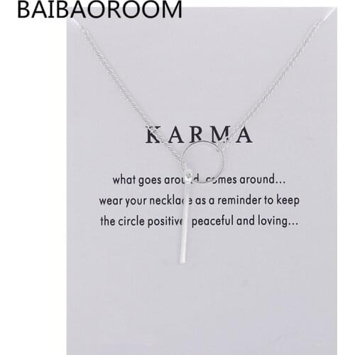 Sparkling Circle Vertical Bars Pendant necklace gold-color Clavicle Chains Statement Necklace Women Jewelry(Has card)