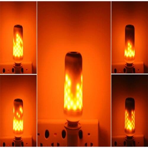 E26 E27 7.5W 3 modes LED Flame Effect Fire Light Bulbs Flickering Emulation Decorative Lamps For Christmas Halloween Decoration