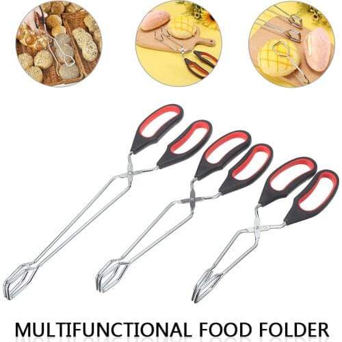 23.5-33cm Long Handle Scissors Tongs Roast BBQ Food Clip Kitchen Scissors Tongs Picking Clamp Clip For Outdoor Picnic Cook