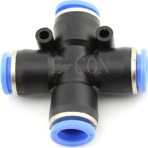 10PCS PZA12 Pneumatic Air 4 Way Quick Fittings Connector 12mm equal Cross Tube Hose