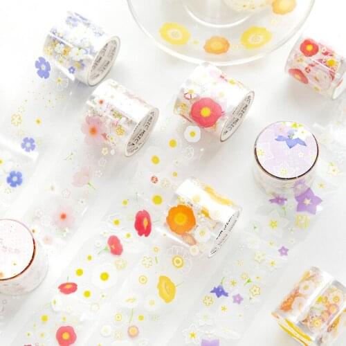 1pc/sell Flower Series Washi Tape Stationery Decorative Tape Scrapbooking Photo Album School Tools Kawaii Scrapbook Paper