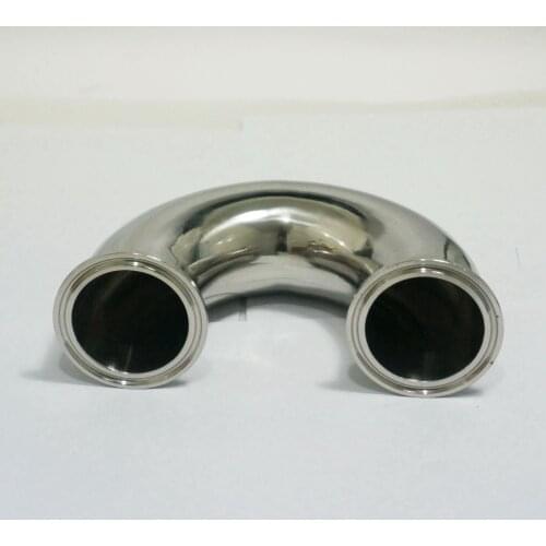 51mm O/D 304 Stainless Steel Fits Ferrule OD 64mm Sanitary Ferrule 180 Degree Elbow Pipe Fitting Tri Clamp