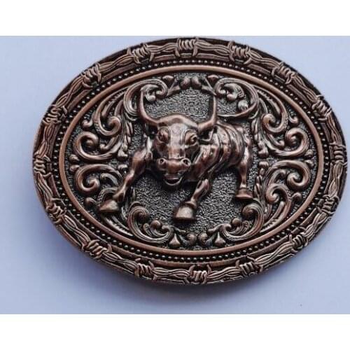 Hot Sale 3D Bull Solid Brass Belt Buckle Western Metal Cowboy For 4cm Wide Belt Men Jeans accessories