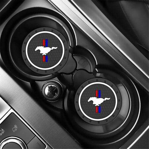 2PCS Car Water Cup Bottle Holder Anti-slip Pad Mat Silica Gel for Ford Mustang 2015 2017 2018 Accessories