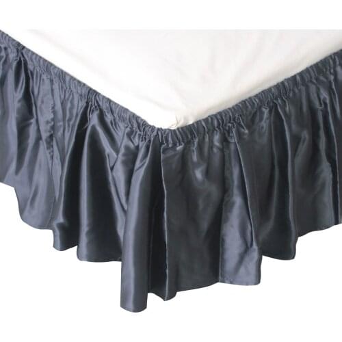 Free Shipping!! Hot Sale Black Wrap Around Elastic Ruffles Style Bed Skirt for King/Queen Size Bed With 14" Drop