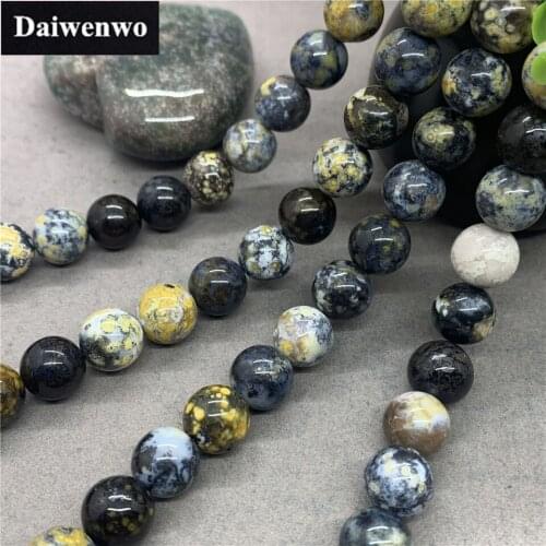 Zambia Blue Ocean Agate Natural Stone Beads 6/8/10mm DIY for Jewelry Accessories