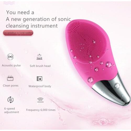 Silicone Beauty Washing Brush Facial Exfoliating Blackhead USB Cleansing Brush Tool Soft Deep Cleansing Facial Brush