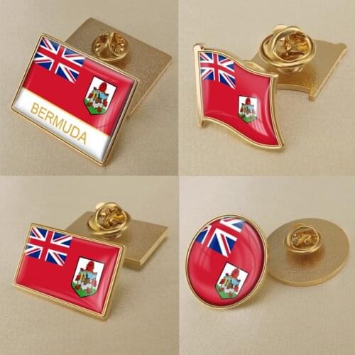 Coat of Arms of Bermuda Bermudian Map Flag National Emblem National Flower Brooch Badges Lapel Pins