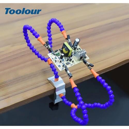 Toolour Multi Soldering Helping Hand Third Hand Tool with 4PCS Flexible Arms Soldeirng Station Holder For PCB Welding Repair