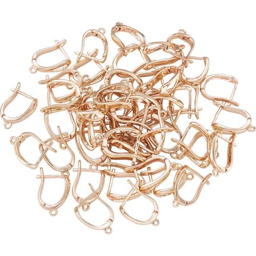 50pcs Brass Hoop Earring Findings for Dangle Drop Earrings Jewelry Accessories DIY Making Golden 17x13mm Pin:1.5mm