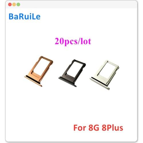 BaRuiLe 20pcs SIM Card Tray for iPhone 8 Plus X 8P SIM Card Holder Slot Reader Adapter Replacement Parts
