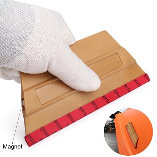 FOSHIO Vinyl Wrap Magnetic Squeegee with Scratch-free Microfiber Felt Car Sticker Film Magnet Scraper Window Tint Wrapping Tool