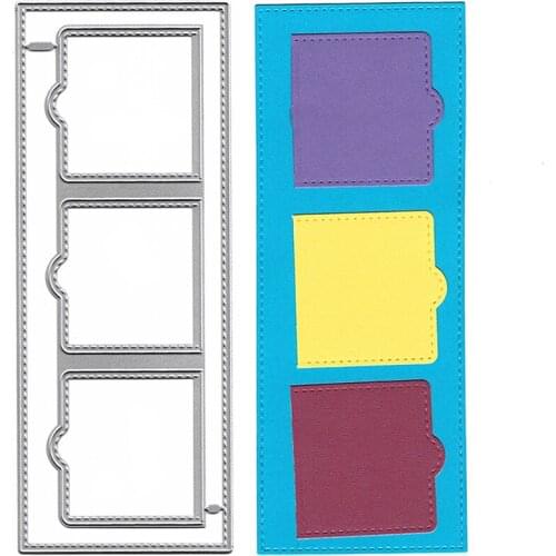 Metal Dies Scrapbooking Frame Cutting Die for DIY Album Paper Card Decoration Embossing Stencil Background Slimline Die Cut