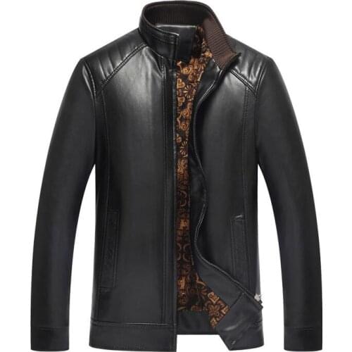 Thin motorcycle leather jacket men warm plus velvet thicken pu clothes mens leather jackets casual coats biker B414