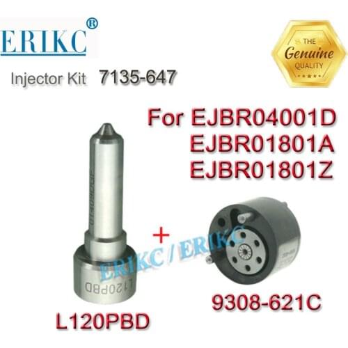 Nozzle Tip L120PBD and 9308-621C Fuel Injection Repair Kit 7135-647 for Delphi Renault Nissan EJBR04001D EJBR01801A EJBR01801Z