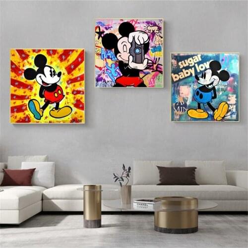 Wall Art Canvas Painting Disney Art Mickey Mouse And Donald Duck Nordic Posters Prints Wall Pictures For Living Room Decoration