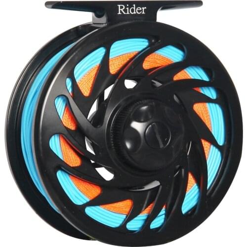 CNC Machined Aluminum Fly Fishing Reel Large Arbor Left and Right Handed Changeable Disc Drag System Black Color Fly Reel Combo