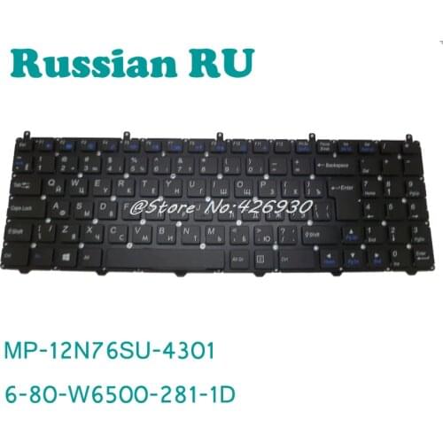 RU Keyboard For CLEVO W650EH MP-12N76SU-4301 6-80-W6500-281-1D Russian RU NO Frame W650RB W650RC1 W650RN W650RZ1 W650SB