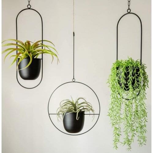 Hanging bonsai basket Iron Bucket Flowerpot Swing Decorative Wrought Iron Ivy Vine Plant flower Pot