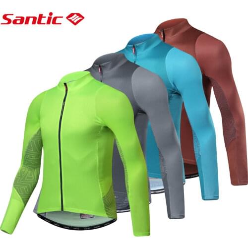 Santic Cycling Jersey Men Summer Long Sleeves Fit Comfortable MTB Jerseys Cycling Jersey Asian Size Road Bike