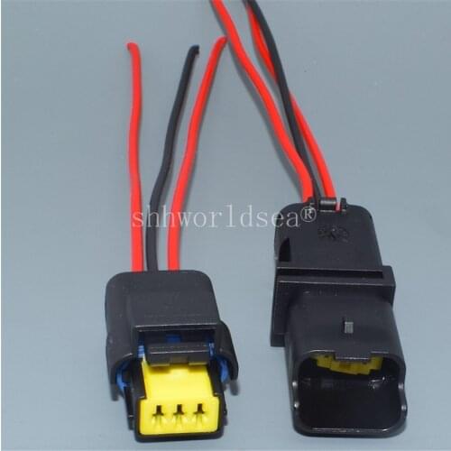 Shhworldsea 1PCS 3 Pin/Way 1.5MM Female Headlight Gearbox Electric Connector Plug With Pigtail For Renault Peugeot Rail Pressure