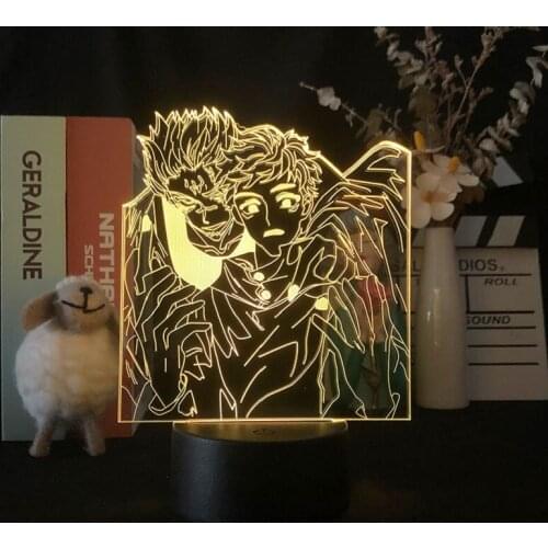 Bedroom LED Lava Lamp Anime Acrylic 3D Illusion Night Sensor Light Jujutsu Kaisen Kids Gift Room Decor APP Control Nightlight