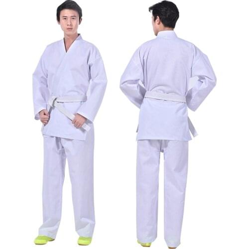 Taekwondo Dobok Clothes Karate Uniforms Children Adult Professional Taekwondo Clothes Suit White Belt Unisex Long Sleeve