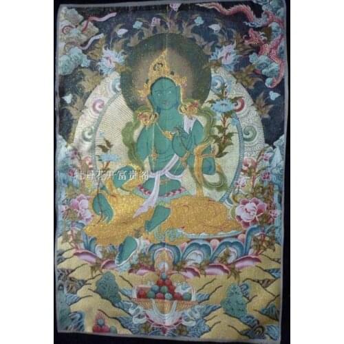 Tibet Nepal tara hair golden Buddha guanyin exorcism peace wealth thangkas