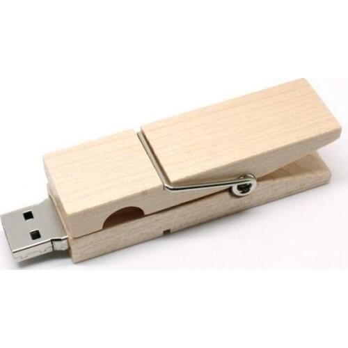 Fashion Recycled ECO Wooden Clip USB Flash Drive 8GB 16GB 32GB 64GB Pendrive 2TB 1TB Pen Drive 512GB Flash Usb Stick Memory Card