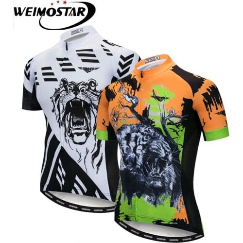 Weimostat Cycling Jersey Men Top Team Pro racing Riding shirt Ropa ciclismo 2018 Summer short sleeve Bike Bicycle Jersey Leopard