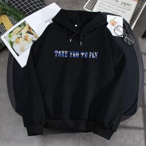 Punk Hoodie Women Feather Print Black Cotton Hoodie Hip Hop Jacket Pullover Sweatshirt Aesthetic Clothes Kangaroo Pocket Top