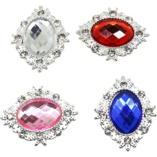 ZMASEY Sale Price Metal Buttons For Clothing 10Pcs/Lot 25*32mm Sewing Rhinestones Alloy Button Handwork Decorative Accessories